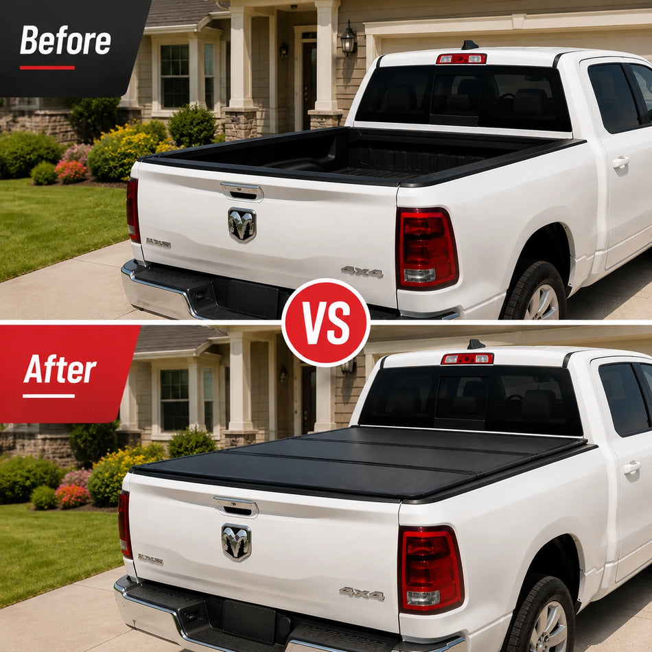 2009-2026 Ram 1500 5.7 FT Bed Hard Tri-Fold Tonneau Cover | BDFHYK