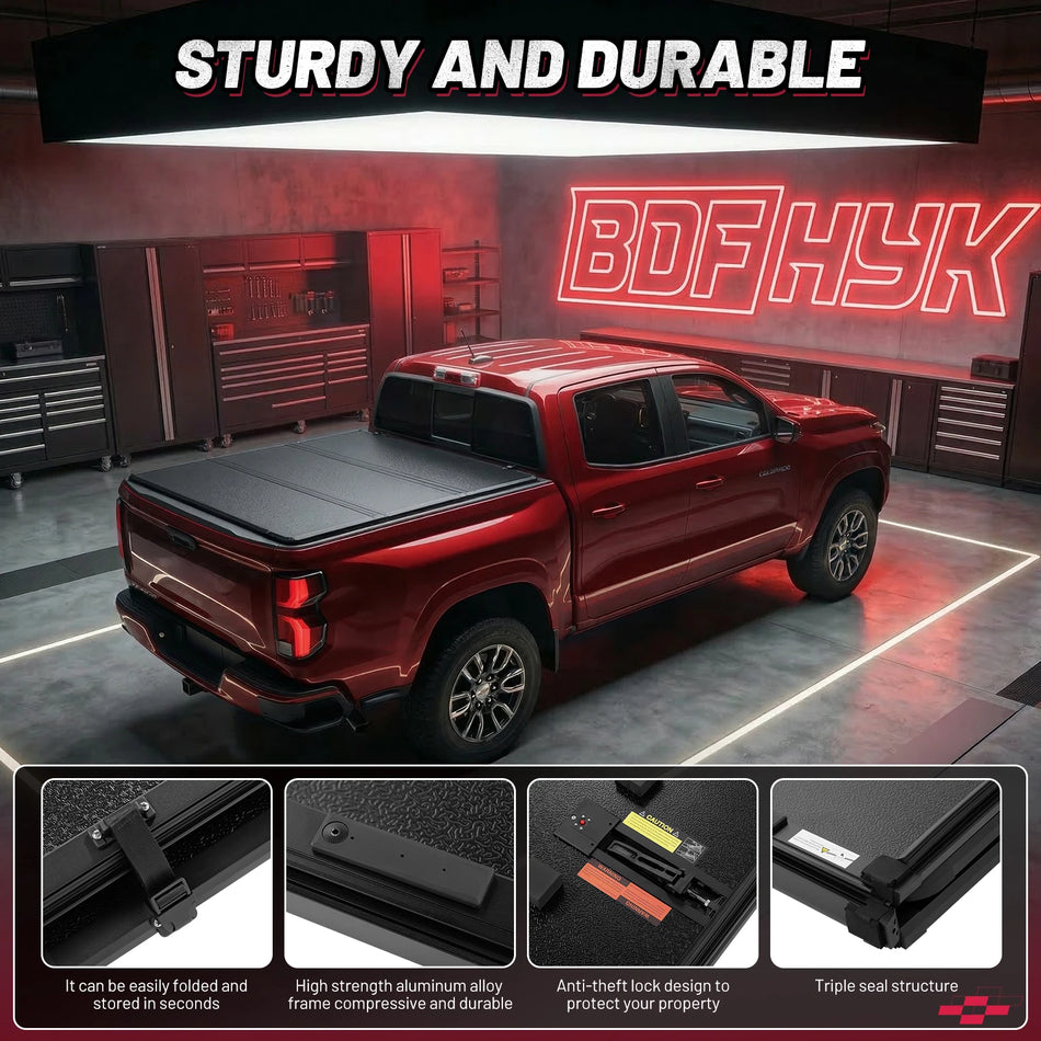 1999–2026 Ford F-250 F-350 Super Duty 8.2FT Bed Hard Tri-Fold Tonneau Cover | BDFHYK