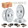 BDFHYK Brake Rotor Kit Front for Honda CR-V 2012-2016 2.4L Drilled Slotted Rotors Ceramic Pads | Replace S-31455 D-1521