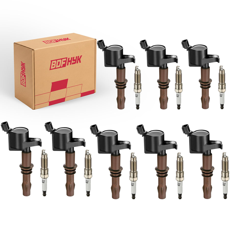 8 Ignition Coil DG521 and 8 Iridium Spark Plug SP509 Fits Ford F-150 F-250 F-350 Expedition Lincoln Mark LT 5.4L V8