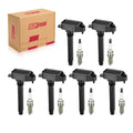 BDFHYK Ignition Coil UF807 and Iridium Spark Plugs 93175, Compatible with Dodge, Jeep, and Ram with 3.6L V6 engines,Sets of 6