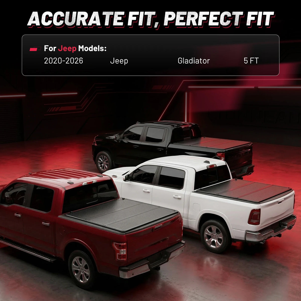 Jeep Gladiator 2020-2026 fitment guide for BDFHYK truck bed cover