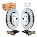 BDFHYK Brake Rotor Kit Front for Jeep Grand Cherokee 2011-2018 Dodge Durango 2011-2020, Drilled Slotted Ceramic Pads