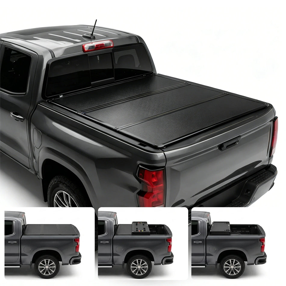 BDFHYK 5 ft Nissan Frontier hard tri-fold tonneau cover without LED