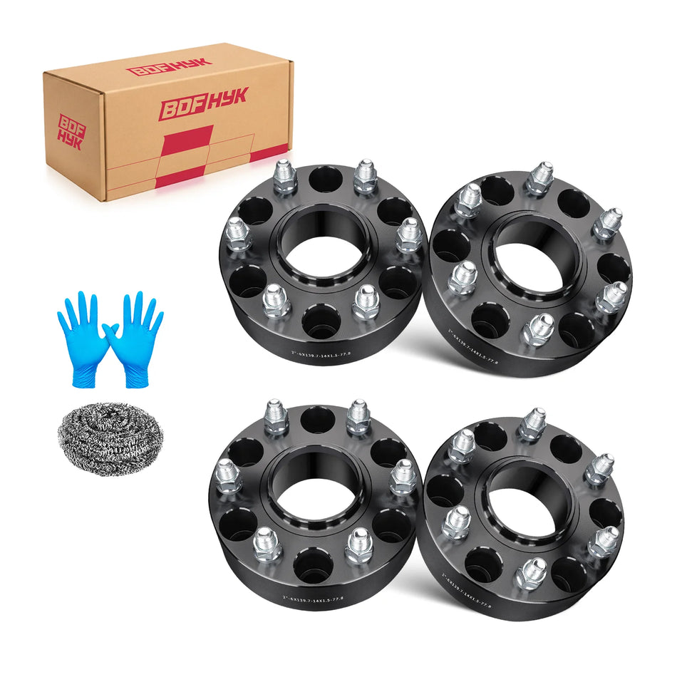BDFHYK 6x139.7 Hubcentric Wheel Spacers 1 Inch / 1.5 Inch / 2 Inch for Ram 1500 2019-2024, M14x1.5, 77.8mm Hub Bore, Set of 4