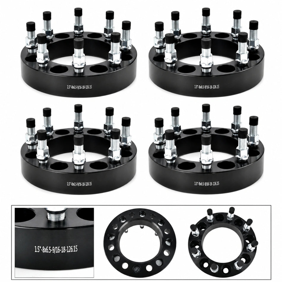 8x165.1 Wheel Spacers 1.5/ 2inch for Dodge Ram 2500 3500 1994-2010, Ford F-250 F-350, 9/16-18 Studs, 126mm Hub Bore, Set of 4 | BDFHYK