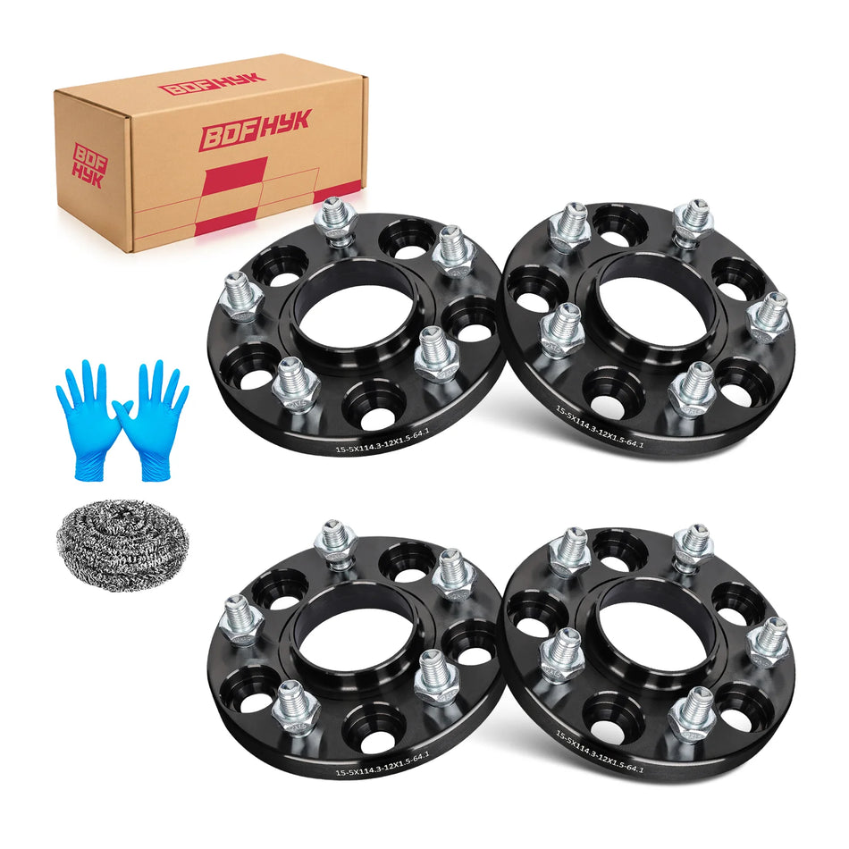 BDFHYK 5x114.3 Wheel Spacers- 15/20mm, 56.1mm Hub Bore, M12x1.25 Studs, Fits Subaru WRX, STI, Forester, Impreza, Legacy, Outback, Set of 4