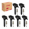 BDFHYK Ignition Coil UF648 and Iridium Spark Plug 97390 For 2011-2015 Jeep Cherokee, 2011-2016 Dodge Charger, Chrysler Town & Country 3.2L or 3.6L V6,Set of 6
