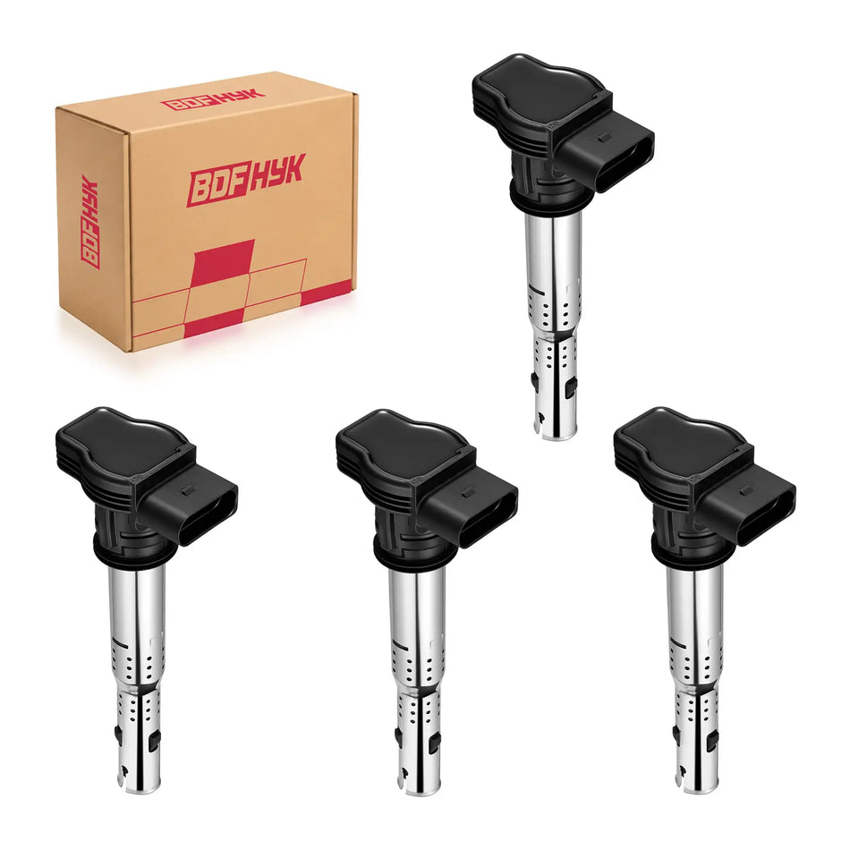 BDFHYK 4PCS Ignition Coil Pack UF575 for VW Golf Passat, Audi A4 Q5 1.6L 2.0L 2.5