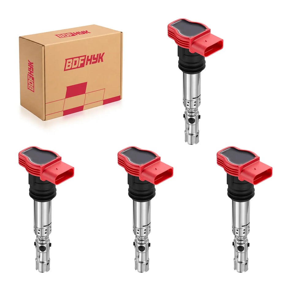 BDFHYK 4PCS Ignition Coils Fits For Audi  2002-2005 A4/A6, 2002-2006 A4 Quattro, 2004-2005 A6 Quattro 3.0L L6