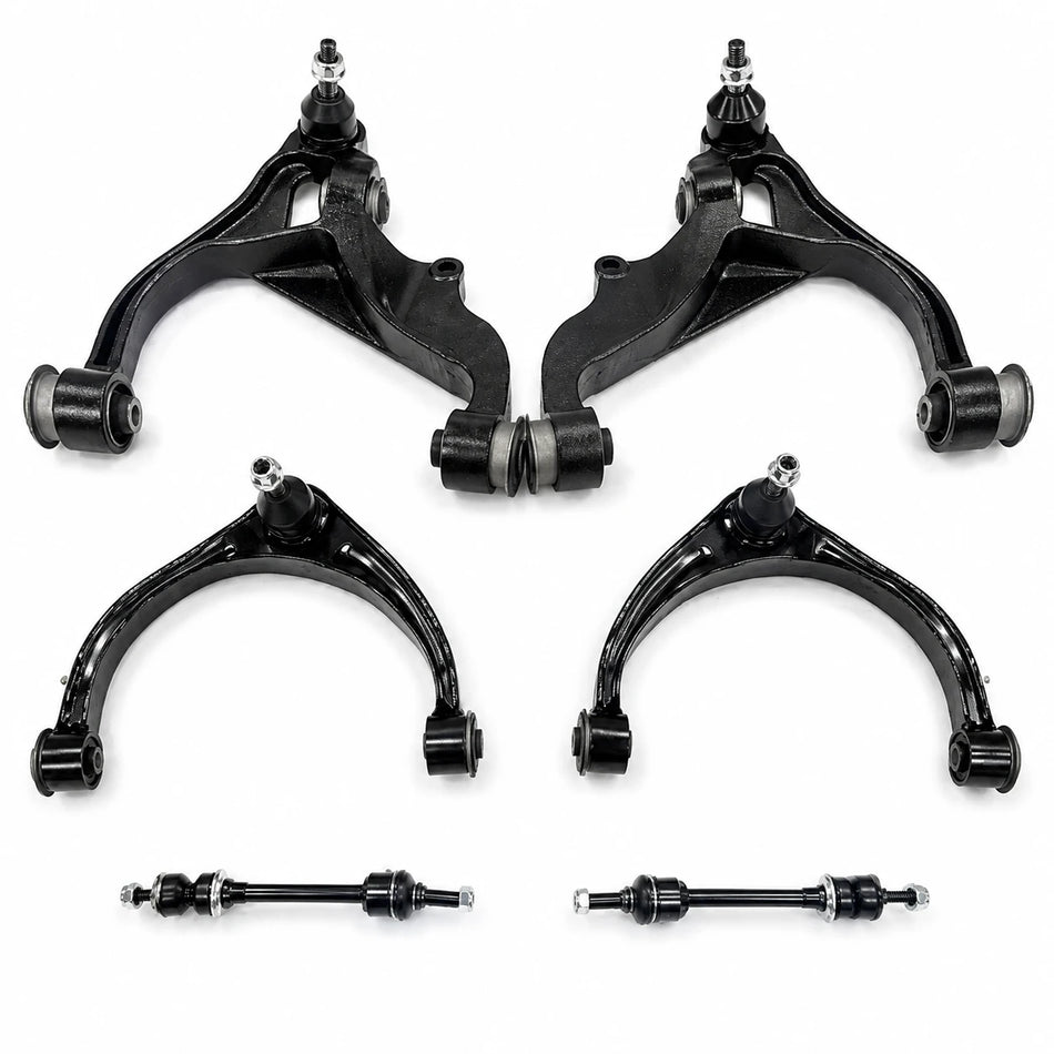 Ram 1500 2009-2018 4WD 5-Lug Upper & Lower Control Arms with Ball Joints 6PCS Front Suspension Kit | BDFHYK