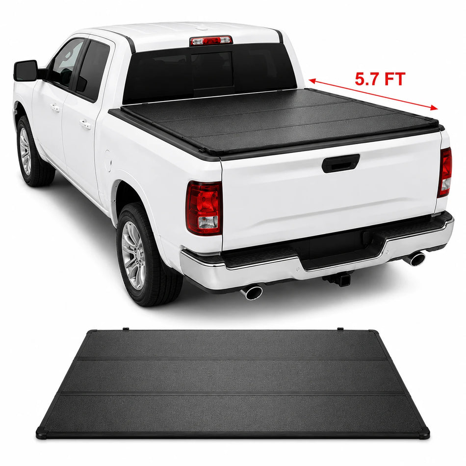 2009-2026 Ram 1500 5.7 FT Bed Hard Tri-Fold Tonneau Cover | BDFHYK