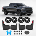 2019-2022 Chevy Silverado 1500 Wheel Spacer & Mud Flap Kit, 6x5.5, 1.5 Inch, M14x1.5, Front & Rear 4PCS