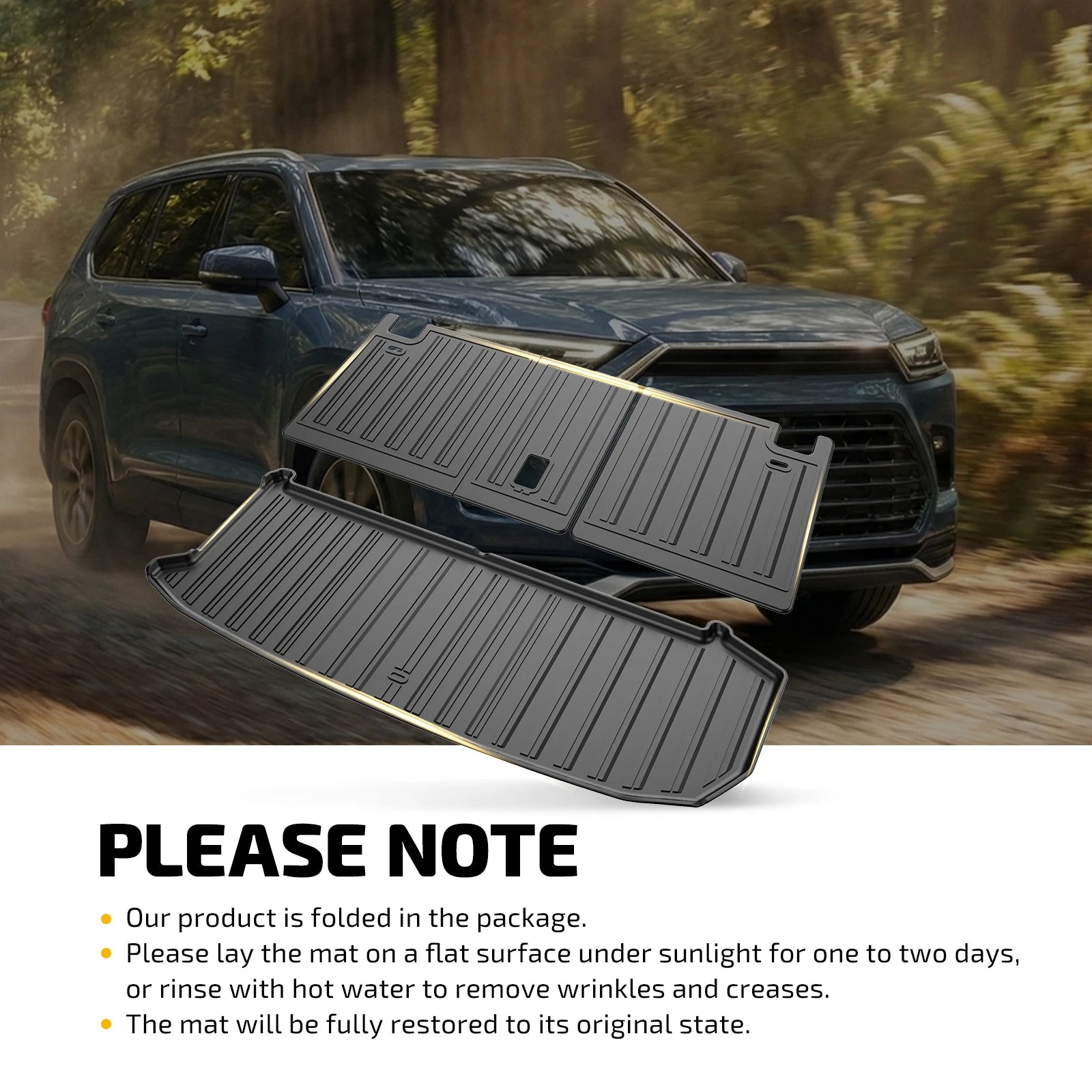 Toyota Grand Highlander rear cargo mat with seat back protection panels