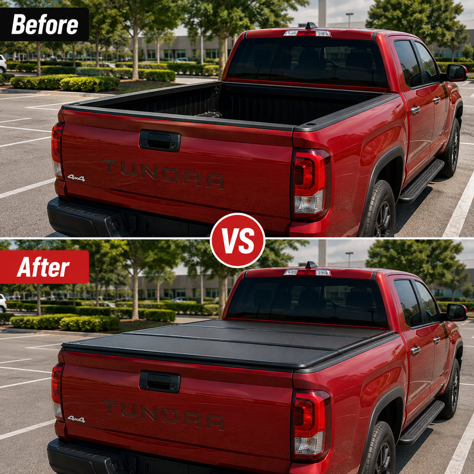 BDFHYK hard tri-fold truck bed cover installation
