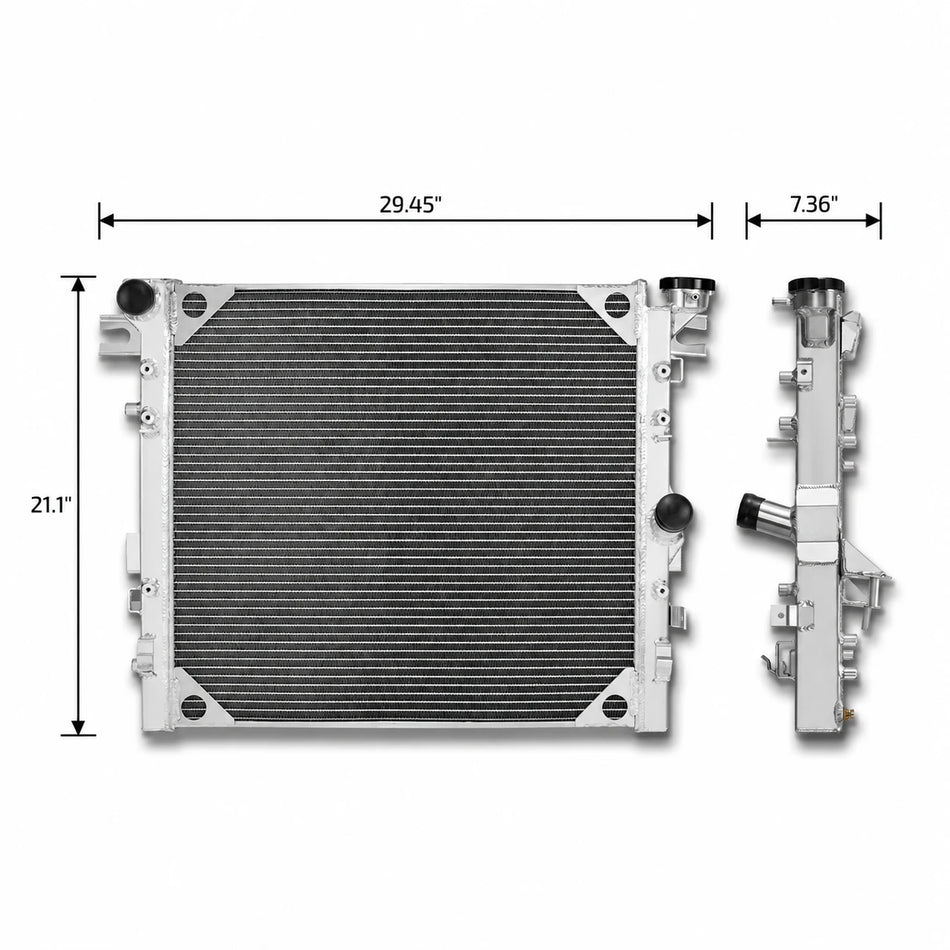 Upgraded Radiator with Cap for Jeep Wrangler JK 2007-2018 3.6L 3.8L V6, Replace CU2957 68143886AA, 3-Row 44mm Core BDFHYK
