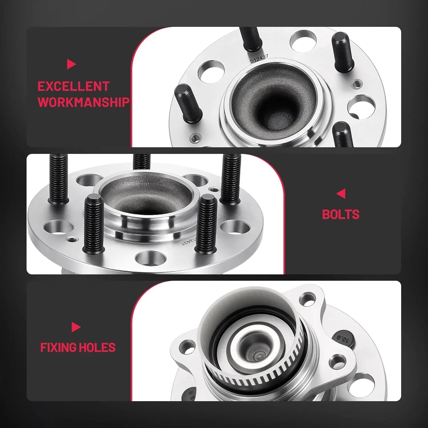 BDFHYK 512437 rear wheel hub bearing replacement part with 5 lug layout