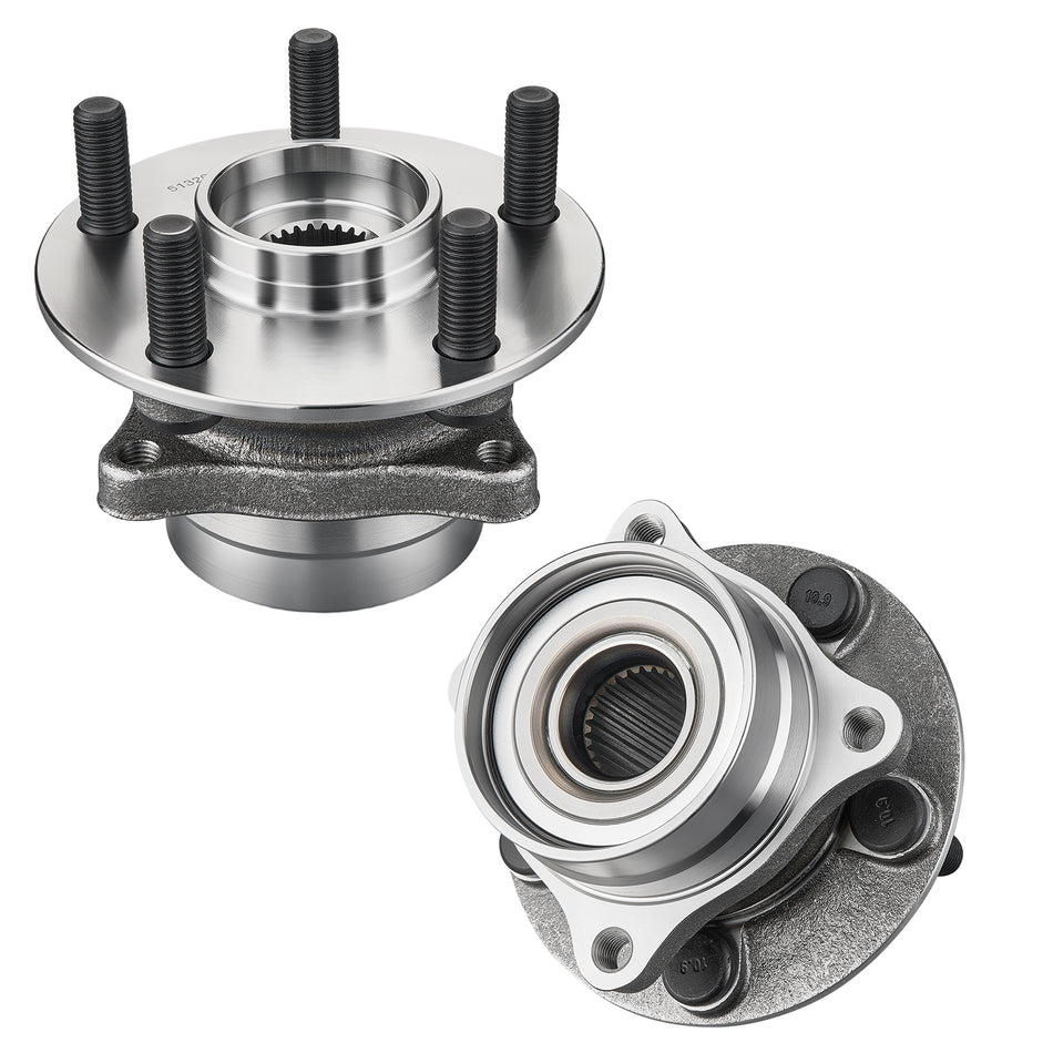 513265 2PCS Front Wheel Bearing and Hub Assembly 5 Lugs For Toyota Prius 2004-2009, 1.5L L4