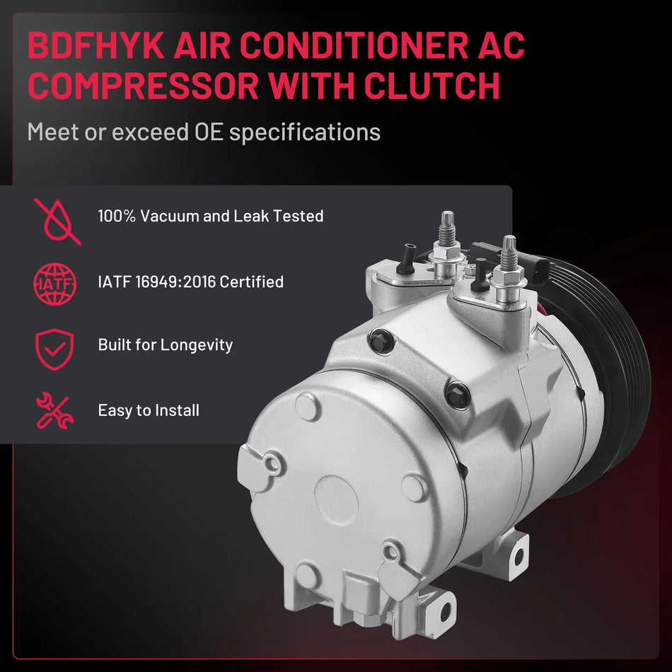 68192 A/C Compressor with Clutch for Ford F-150 Expedition 2007-2014 V8, Navigator