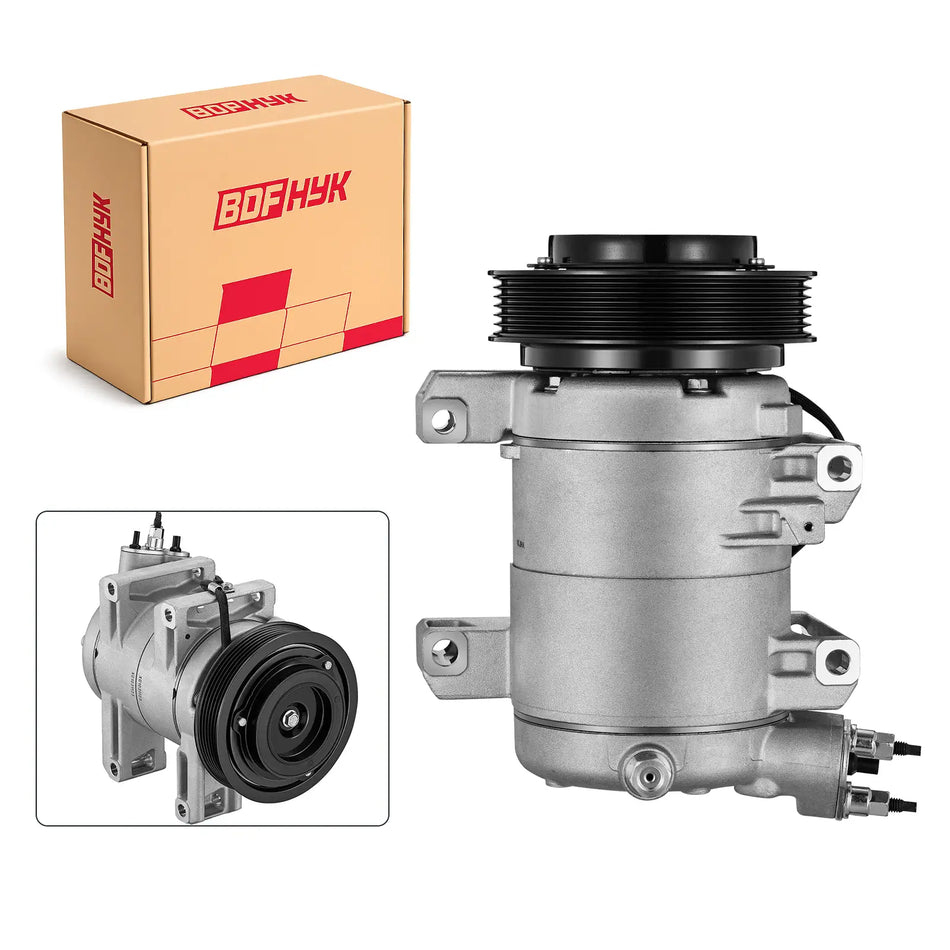 BDFHYK A/C Compressor with Clutch for Nissan Rogue 2008-2013 & Rogue Select 2014-2015 2.5L, 6PK Pulley, Replace 98490
