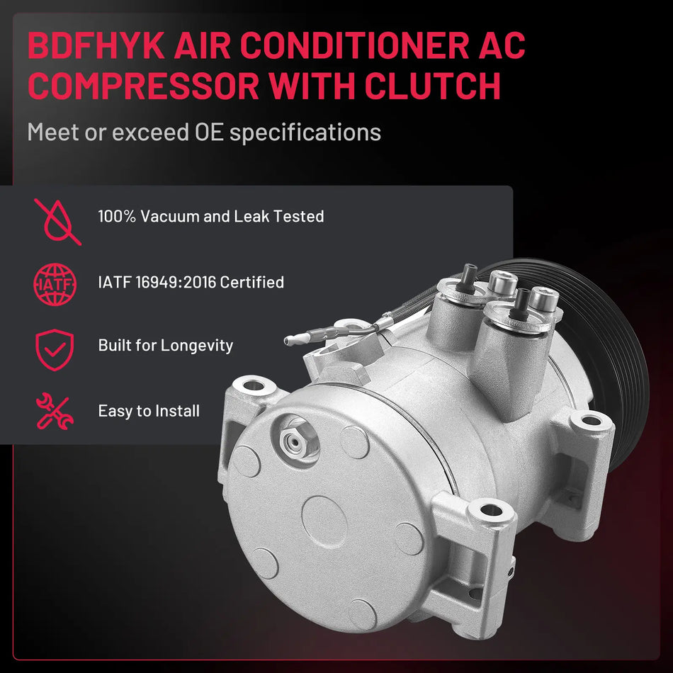 68677 A/C Compressor with Clutch 7-Groove for Toyota Tacoma 2005-2015 2.7L 4.0L