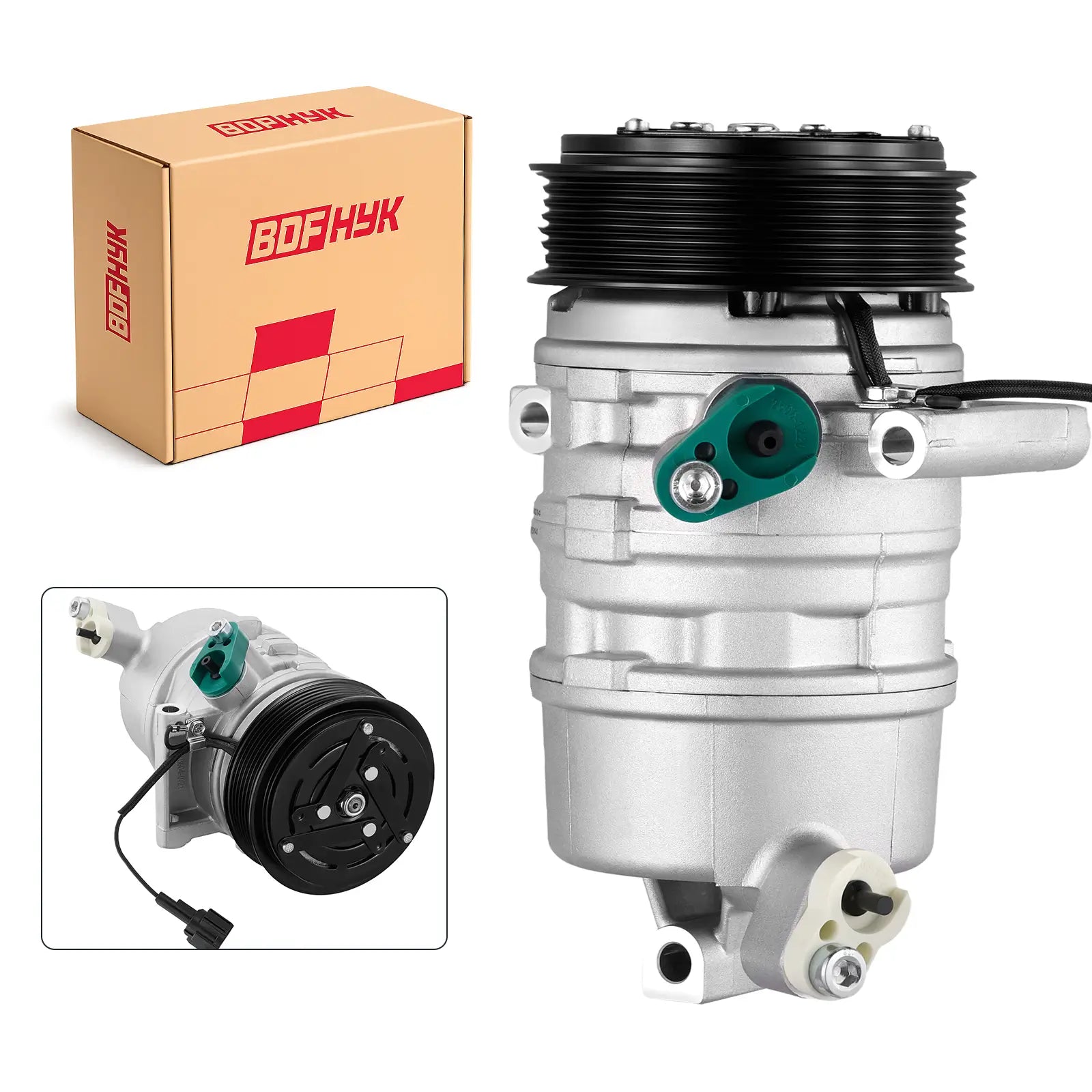 BDFHYK 22986660 A/C compressor with clutch for GM full-size trucks and SUVs 5.3L 6.2L V8