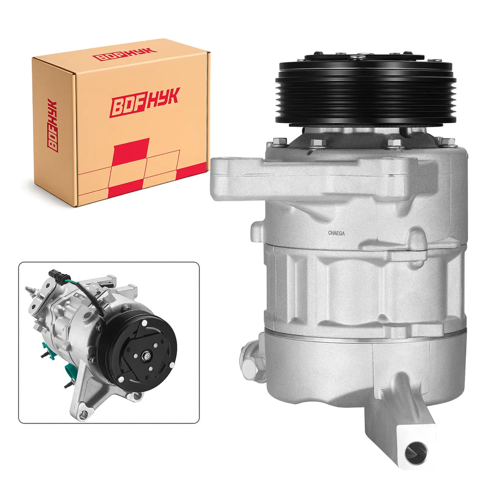 68322 A/C Compressor with Clutch Fits For Chevrolet Traverse Buick Enclave GMC Acadia 2013-2020 3.6L V6, Replace 22931654, 6-Groove