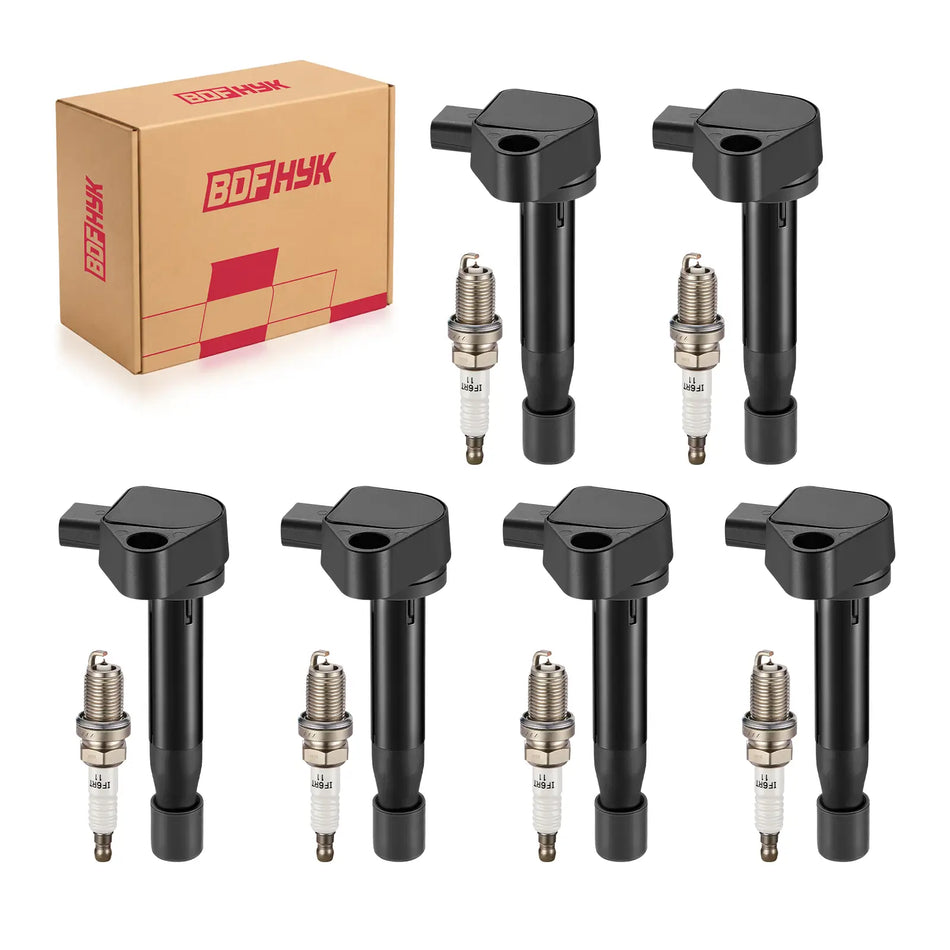BDFHYK Ignition Coil UF242+ Iridium Spark Plugs 4503 For Honda Odyssey Acura CL TL Accord 3.0L/3.2L/3.5L V6, Sets of 6