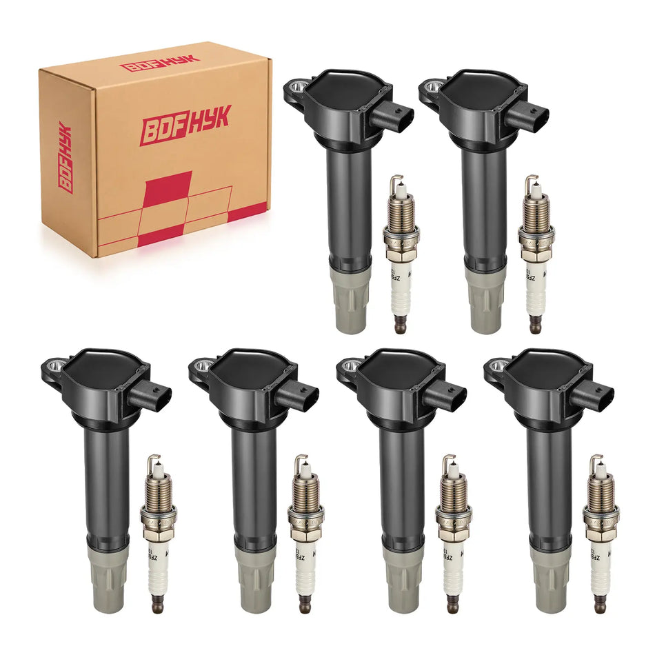 BDFHYK Ignition Coil UF502 and Iridium Plugs 7781 Fits Chrysler 300 Sebring,Town & Country,Dodge Avenger3.5L 4.0L V6, Sets of 6