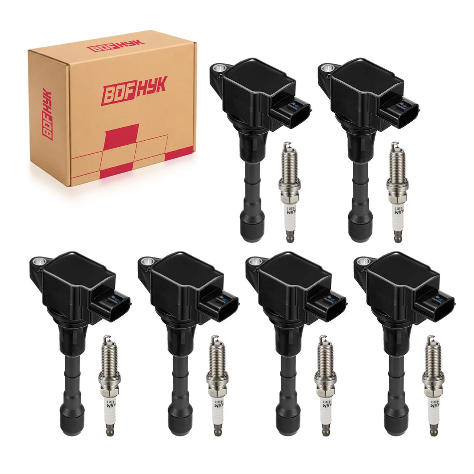 BDFHYK Ignition Coil Pack UF550, Fits Nissan Altima Maxima Murano Pathfinder Quest Infiniti EX35 FX35 Q50 2.5L 3.5L V6, Set of 6