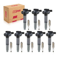 BDFHYK Ignition Coil Pack UF622 and Iridium Spark Plugs SP548 Fits Ford F-150 2011-2016 Mustang 2011-2015 5.0L V8, Set of 8