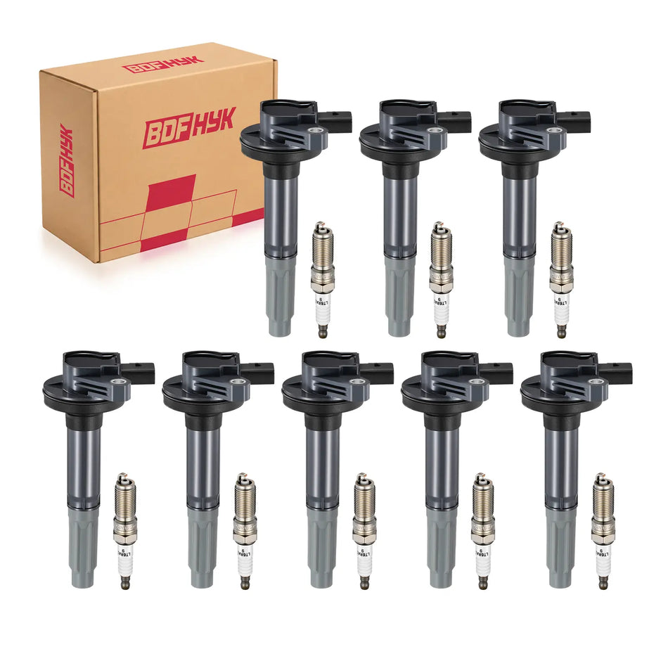 BDFHYK Ignition Coil Pack UF622 and Iridium Spark Plugs SP548 Fits Ford F-150 2011-2016 Mustang 2011¨C2015 5.0L V8, Set of 8