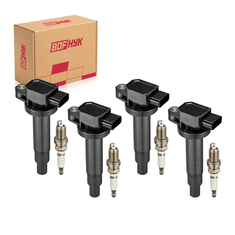 BDFHYK Ignition Coil & Iridium Spark plugs For Scion xB Toyota Echo Prius Yaris 1.5L L4,Set of 4