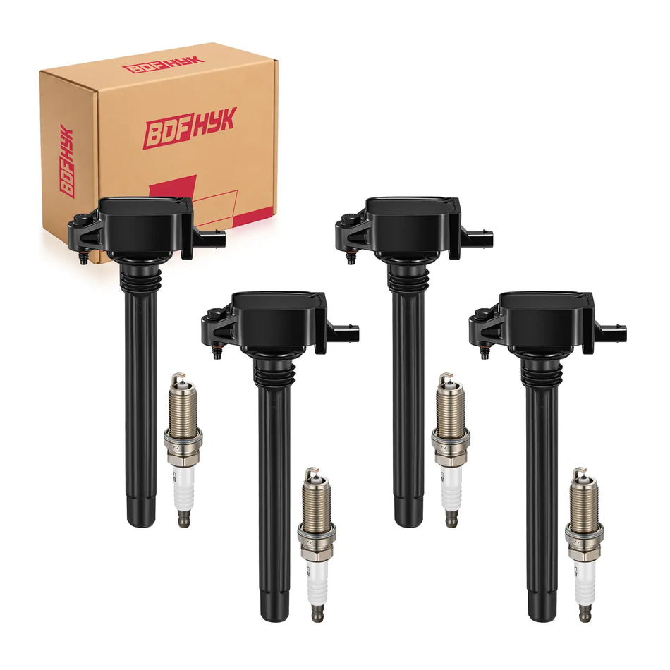 BDFHYK Ignition Coil UF751 and Iridium Plugs 4469 For Jeep Cherokee Compass Renegade,Chrysler 200,Dart,500X 2.4L L4