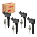BDFHYK 4 Ignition Coil UF716 and 4 Iridium Spark Plug LFER7BHX for Audi A3, A4, A5, A6, Q5, Q7, S3, S4, TT