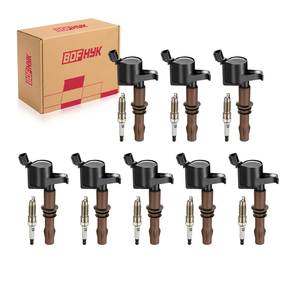 BDFHYK 8 Ignition Coil DG521 and 8 Iridium Spark Plug SP509 Fits Ford F-150 F-250 F-350 Expedition Lincoln Mark LT 5.4L V8