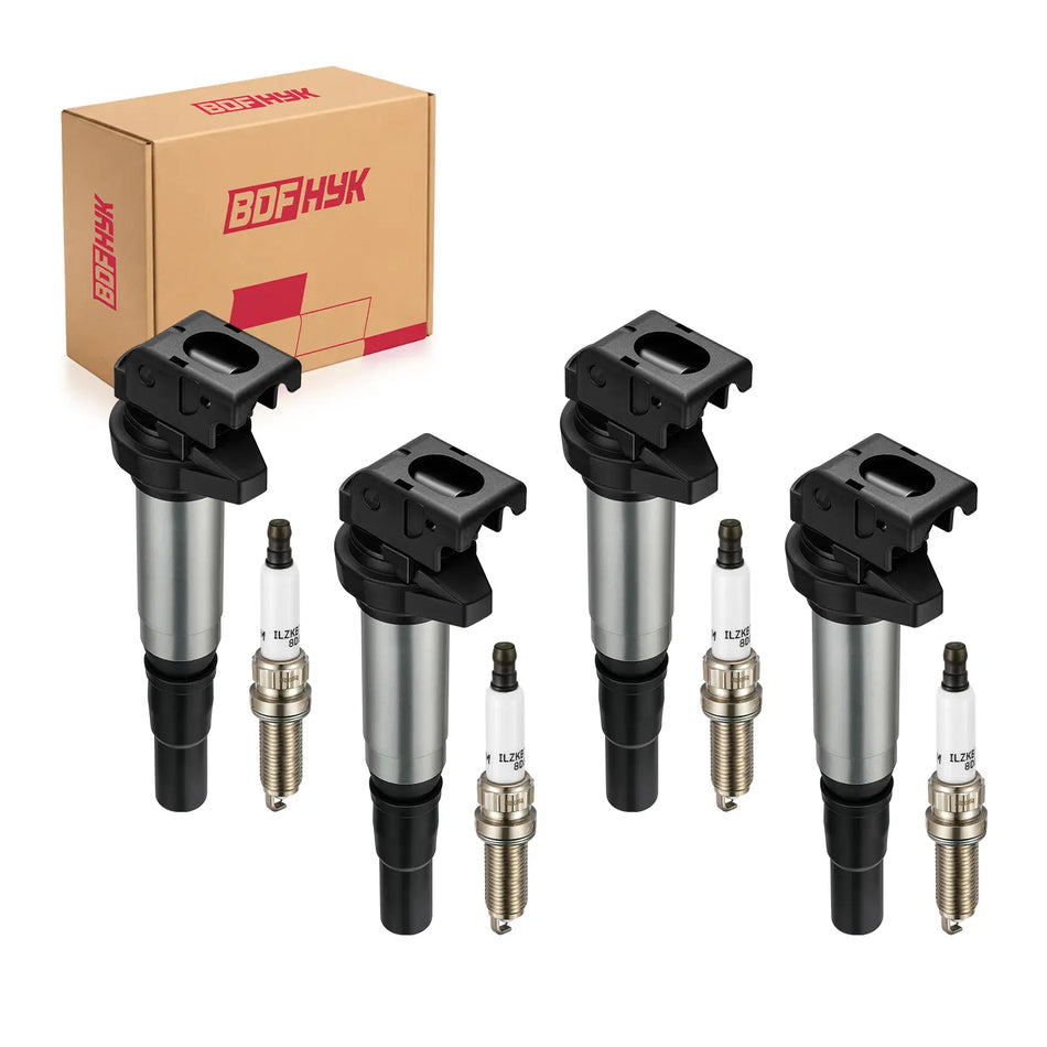 BDFHYK Ignition Coils UF598 and Iridium Spark Plug 97968 For Mini Cooper Countryman Paceman L4 1.6L,Set of 4