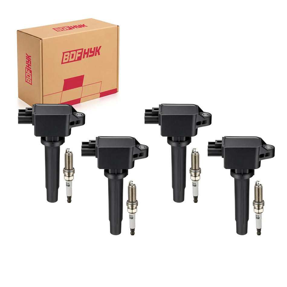 BDFHYK Ignition Coils UF656 and Iridium Spark Plug 93501 For Mazda 3 Sport 6 CX-3 CX-5 CX-9 MX-5 Miata l4 2.0L 2.5L