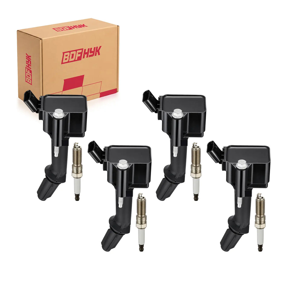BDFHYK Ignition Coils UF802 and Iridium Spark Plug 91970 Fits For Chevrolet Equinox Malibu Cruze GMC Terrain, l4 1.4L,3 Set of 4
