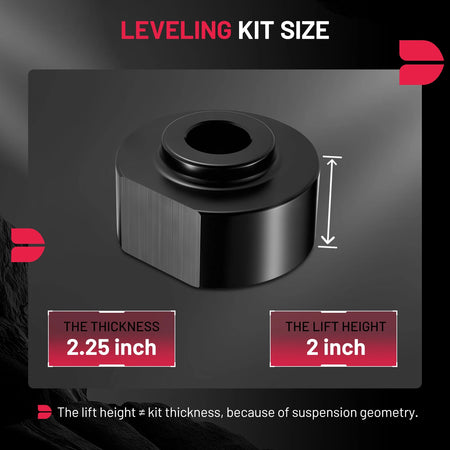 Ford Super Duty 2WD front leveling spacer fitment reference