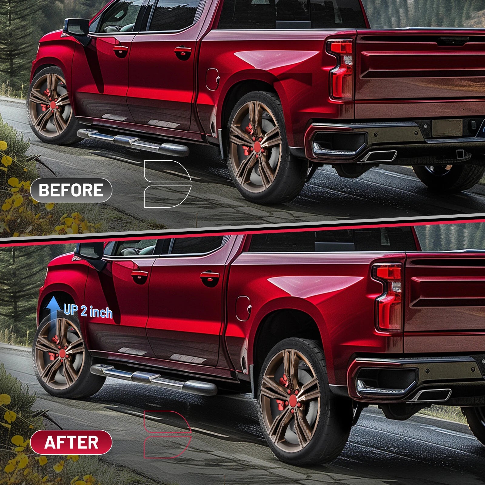 Ford F-250 F-350 2WD front suspension leveling kit package