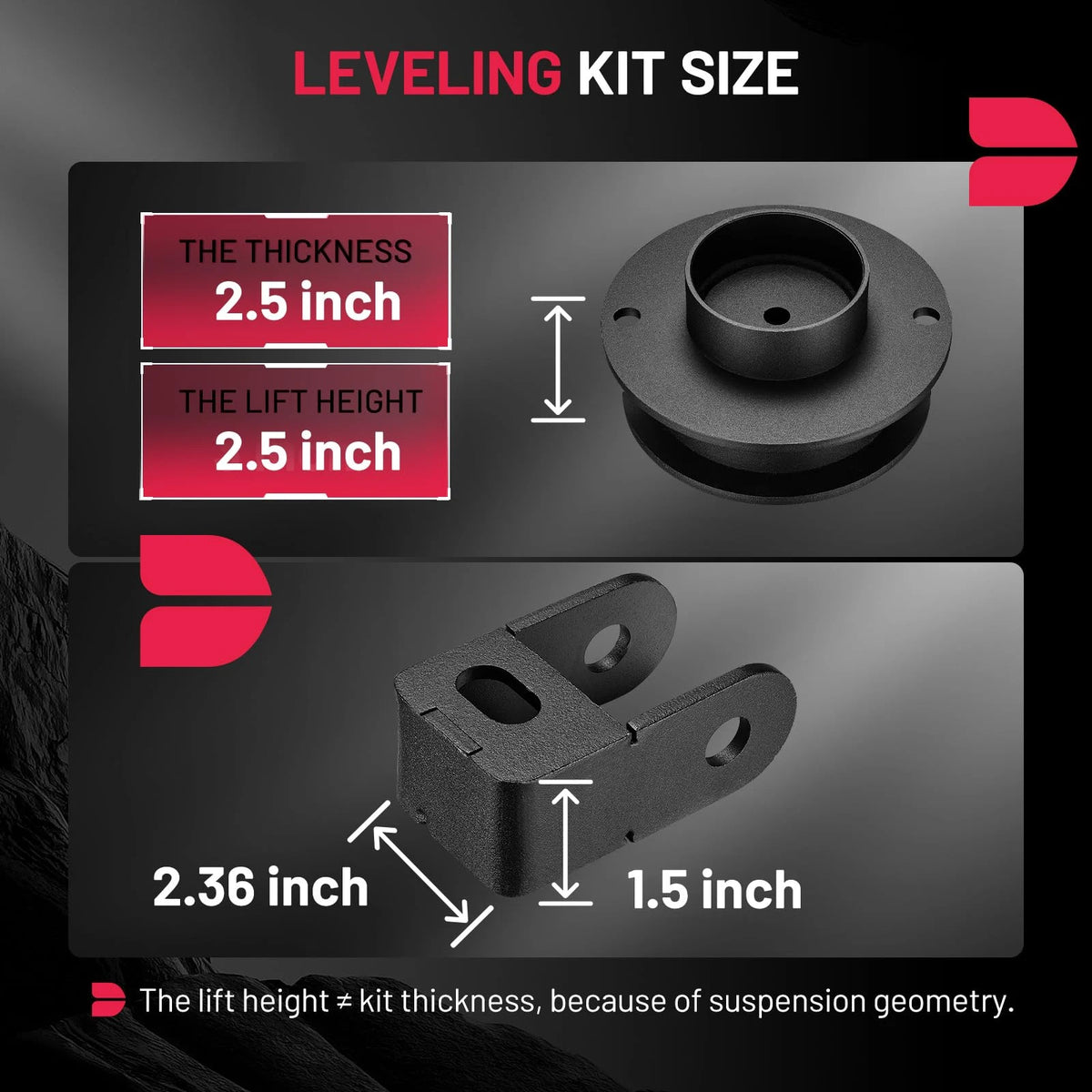 BDFHYK 2.5 inch front leveling kit option for Dodge Ram 2500 3500 4WD