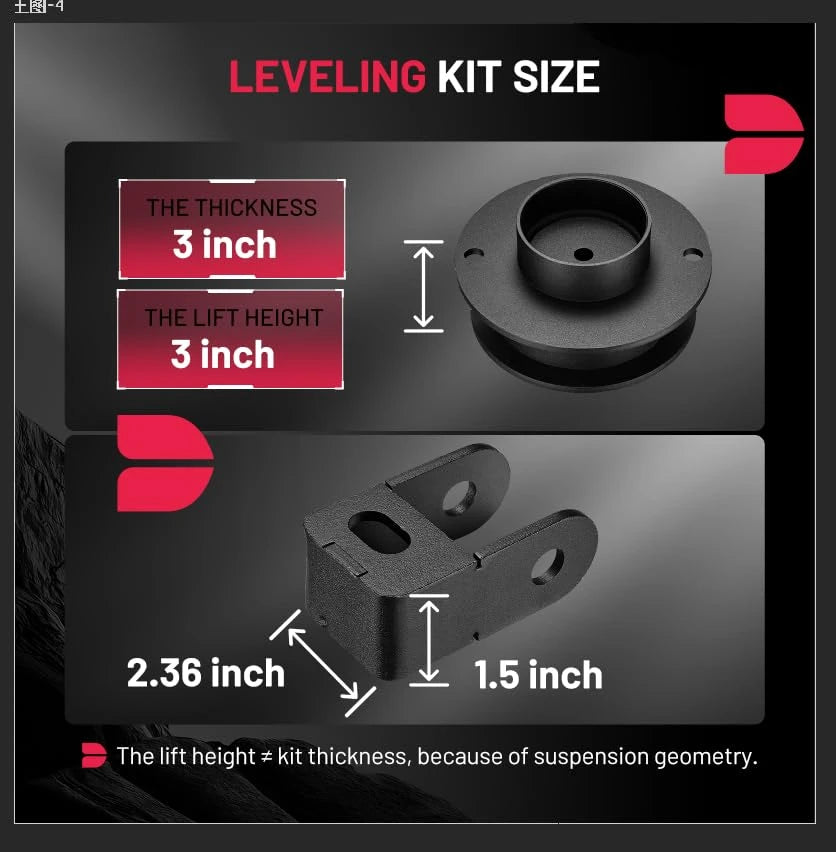 BDFHYK 3 inch front leveling kit option for Dodge Ram 2500 3500 4WD