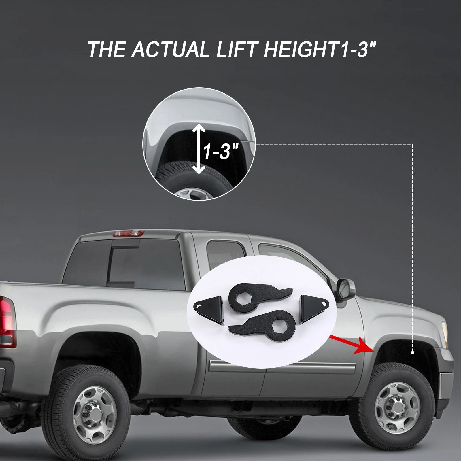 Adjustable 1-3 inch front leveling kit installation parts for Silverado Sierra HD