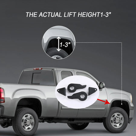 Adjustable 1-3 inch front leveling kit installation parts for Silverado Sierra HD