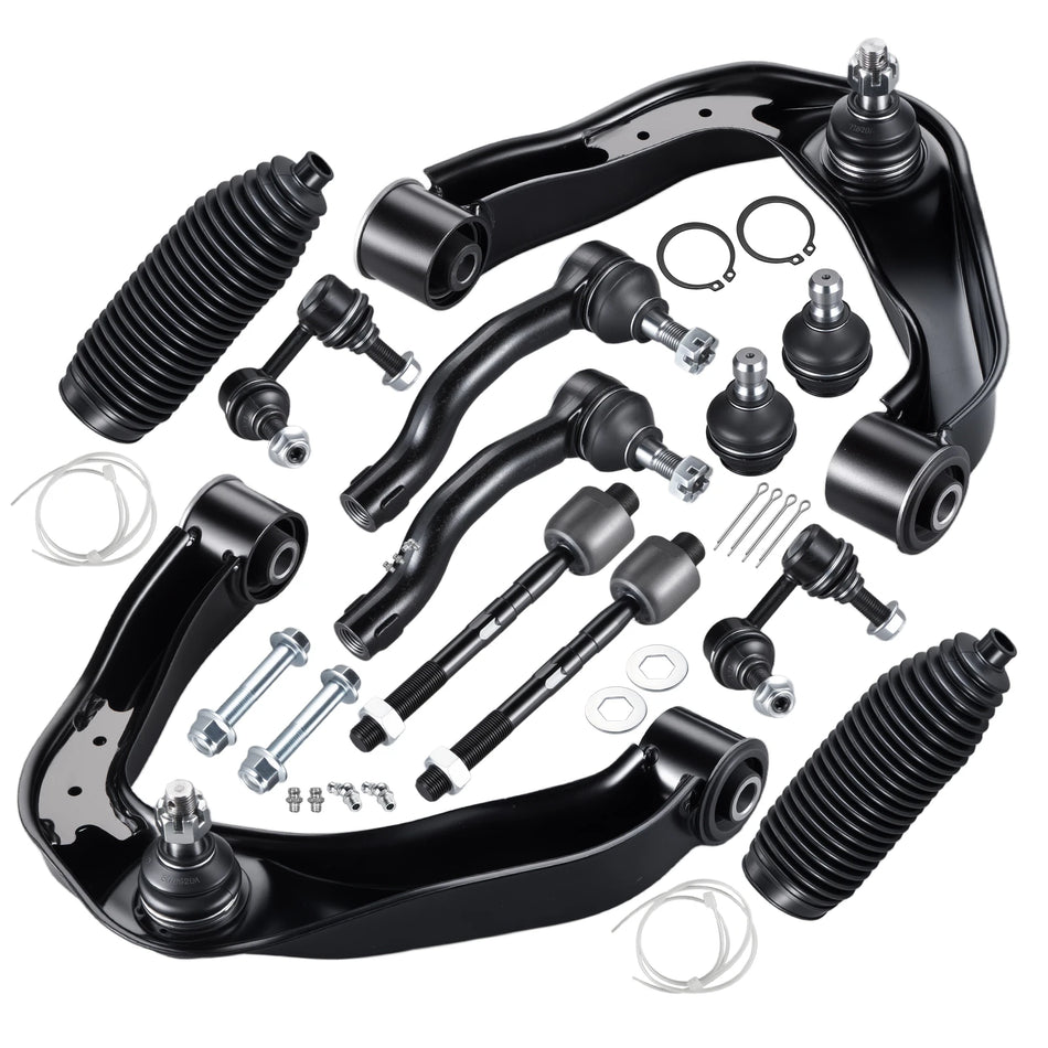 Nissan Frontier 2005-2019 Front Suspension Kit Upper Control Arms with Ball Joints Tie Rod Ends Fits Pathfinder Xterra - BDFHYK
