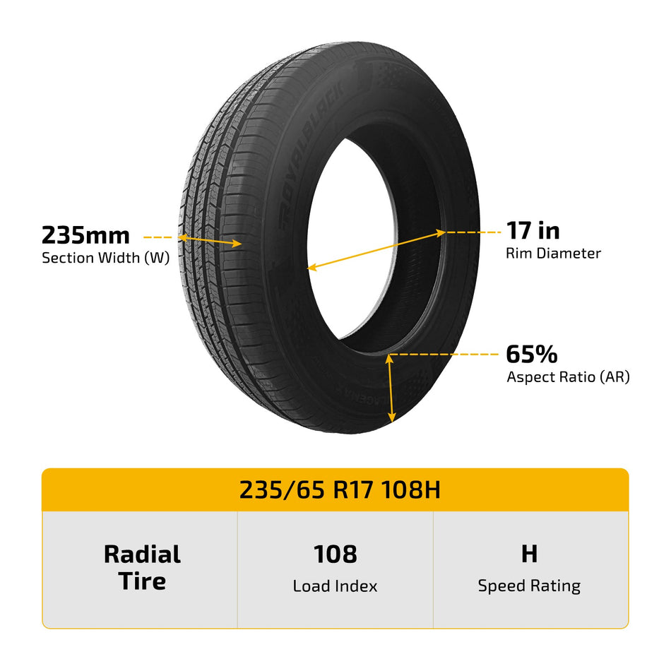 235/65R17 108H SUV/CUV Tire MILEAGEMAX SUV/CUV All-Season Long Lasting Tread
