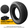 275/55R20 117T TERRA FORCE AT All-Terrain Tire for Trucks & SUVs, Single Tire | BDFHYK