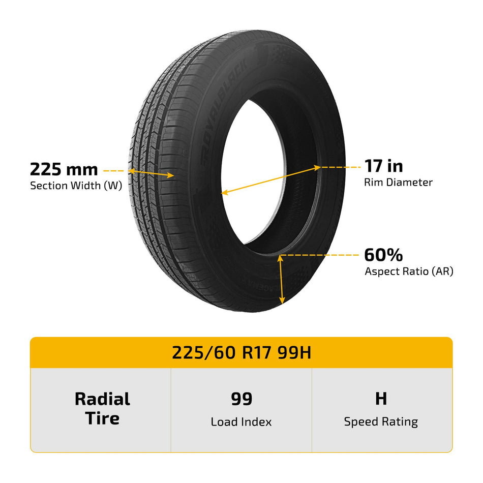 225/60R17 99H SUV/CUV MILEAGEMAX SUV/CUV Tire Enhanced Traction For Passenger