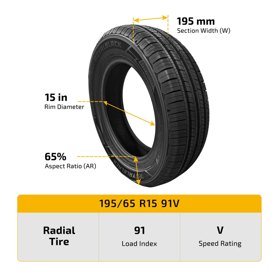 195/65R15 91V High Performance Tire TOURING HP All-Season Long Lasting Tread